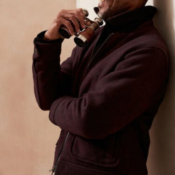 Banana Republic Wool Blend Short Jacket size M Burgundy - Picture 6 of 6